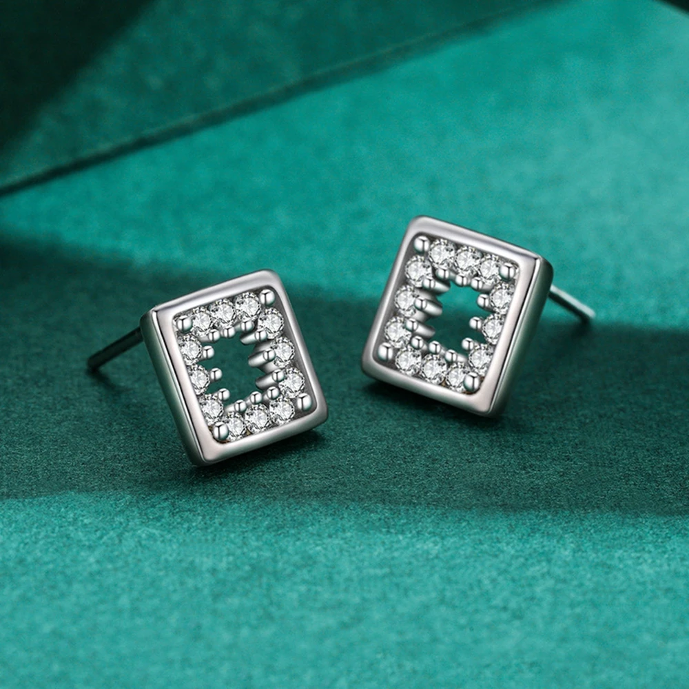 PuBang Fine Jewelry Real 925 Sterling Silver High Carbon Diamond Simple Classic Stud Earrings for Women Party Gift Drop Shipping