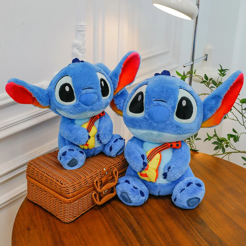 40/50cm Disney Cartoon Guitar Stitch Plush Toy Boy Birthday Gift Violin Stitch Home Decor Pillow Decoration Gifts