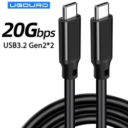 UGOURD 20 Gb/s USB 3.2 Gen 2 Ultra Fast Charging Cable Typ USB C Kabel Typ C Szybkie ładowanie PD100W Męski do Męskiego Do Iphone Ipad