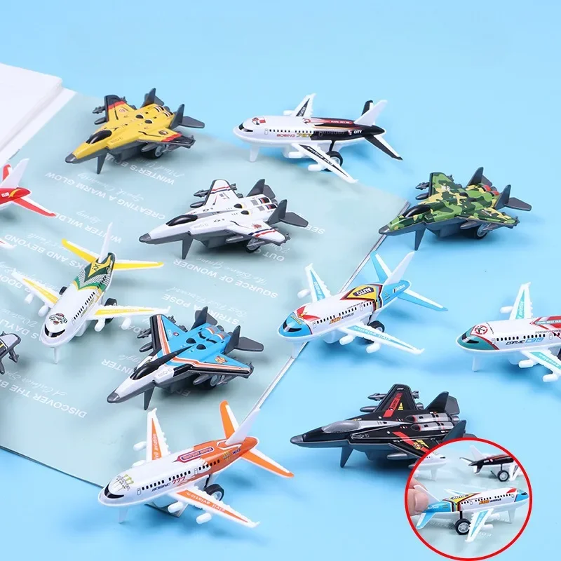 

Mini Creative Children's Toy Airplane Car Alloy Iron Pull Back Toys Plane Toy Boy Fighter Jet Simulation Mini Airplane Gift Toys