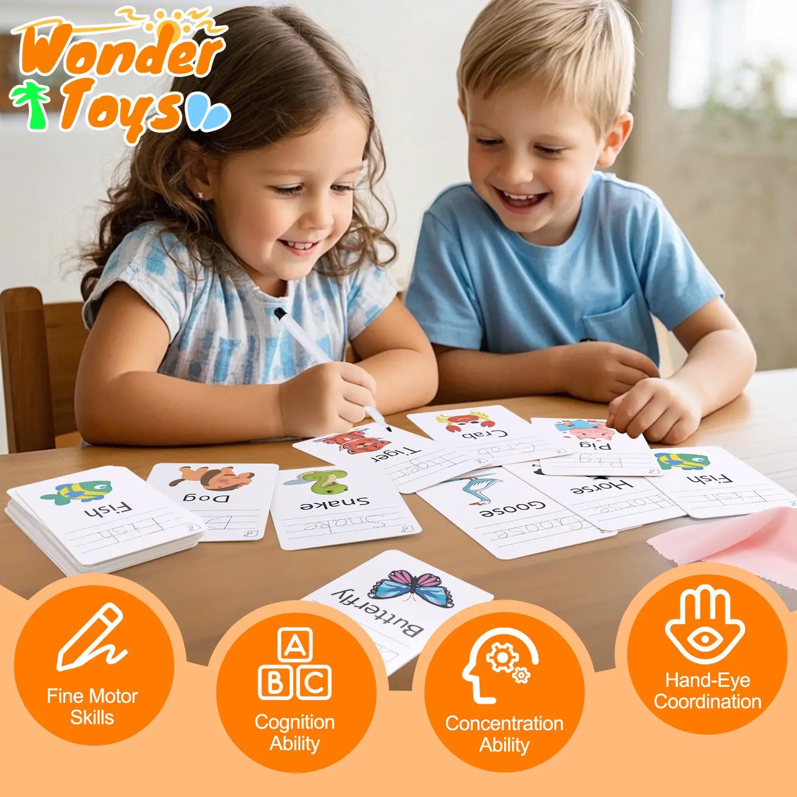 

Educational Learning Kids Toy Alphabet Writing Tranning Handwritten Cards Toddlers English Abc Words Letters Toy Preschool Baby
