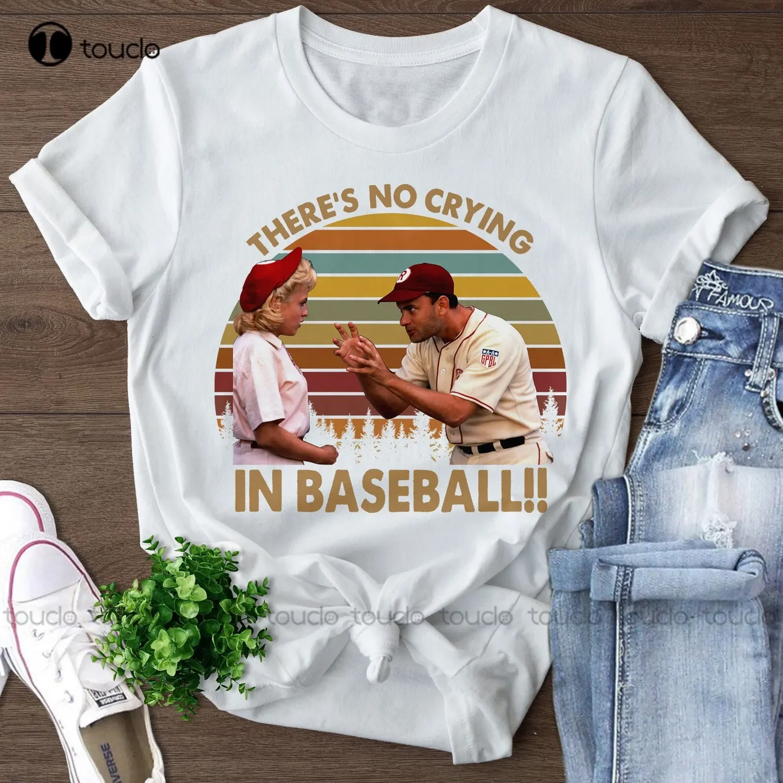 There'S No Crying In Baseball Unisex T-Shirt Jimmy Dugan Movie Shirt Movie Quote Birthday Gift Shirt T Shirts Men Christmas Gift