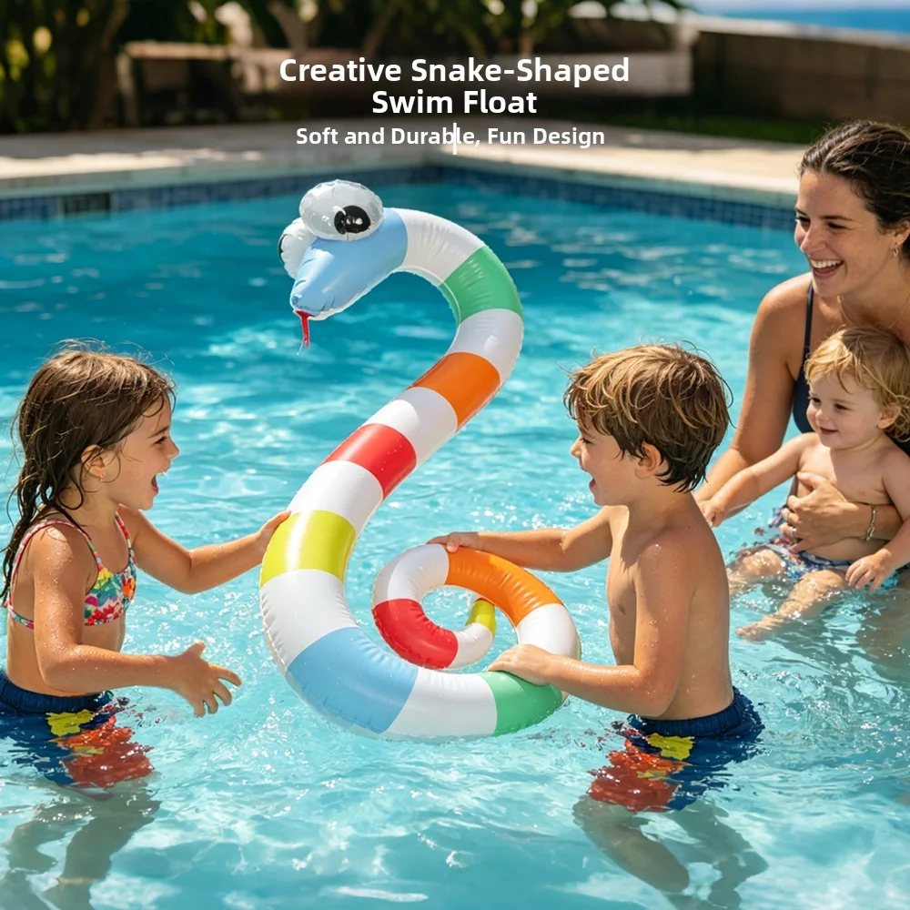 

Inflatable Snake Pool Noodle PVC Blow Up Wavy Floating Stick Adult Kids Swimming Training Float Water Beach Game Toy