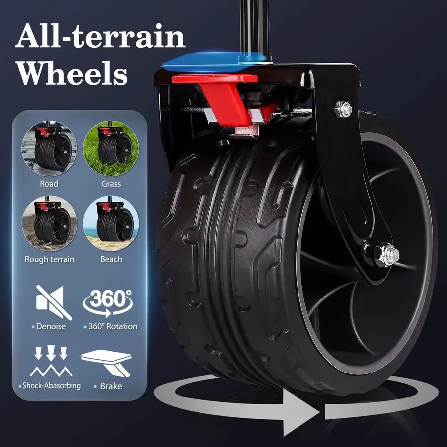 

220L Collapsible Foldable Wagon with 330lbs Weight Capacity, Heavy Duty Folding Utility Garden Cart with Big AllTerrain Beach Wh