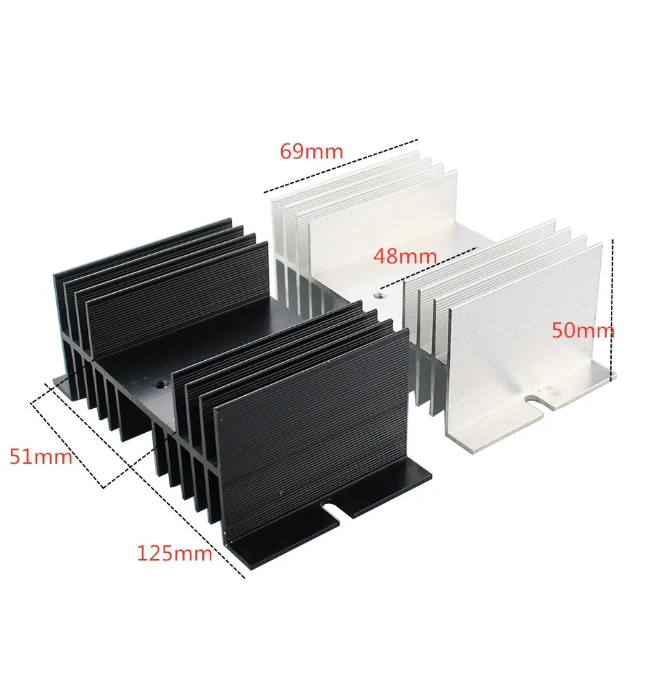Aluminum Radiator W Shape Heat Sink Base for DA AA DD VA VD LA 1pcs single phase solid state relay SSR 10A 15A 20A 25A 40A