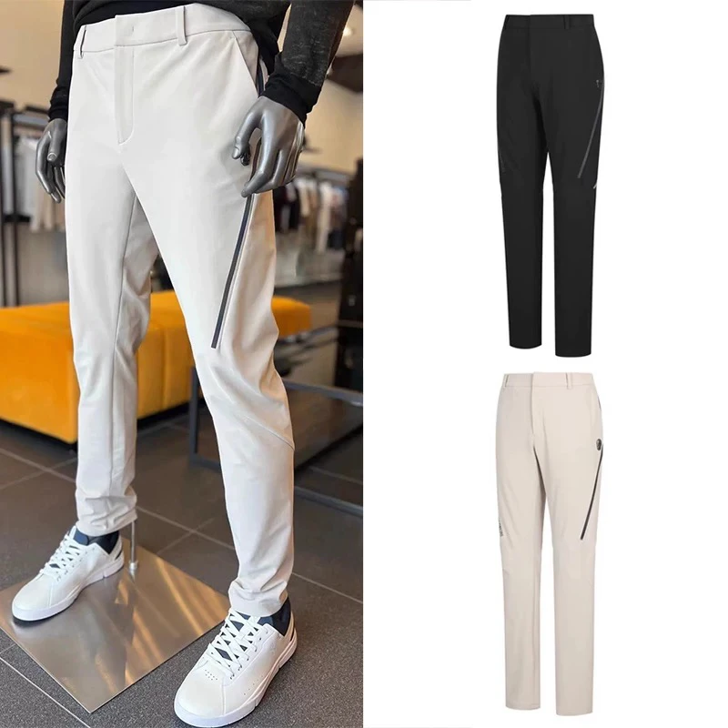 Korean Golf Pants Men's Autumn And Winter Comfortable Western Fashion Pants Elastic Simple Solid Color Leg Tights