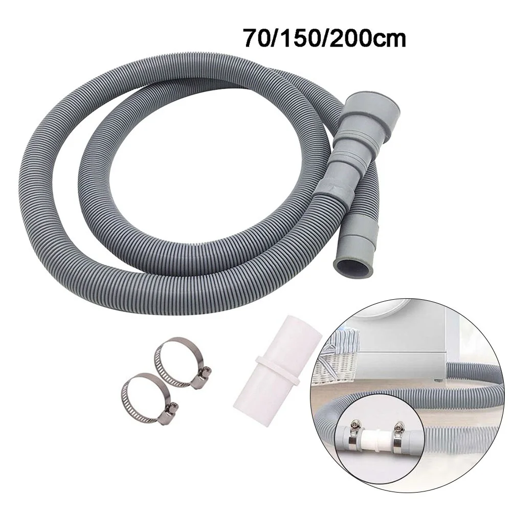 1PCS 70/150/200cm Washing Machine Drain Waste Hose Flexible Dishwasher Drain  Extension Pipe Kit Washer Discharge Tube