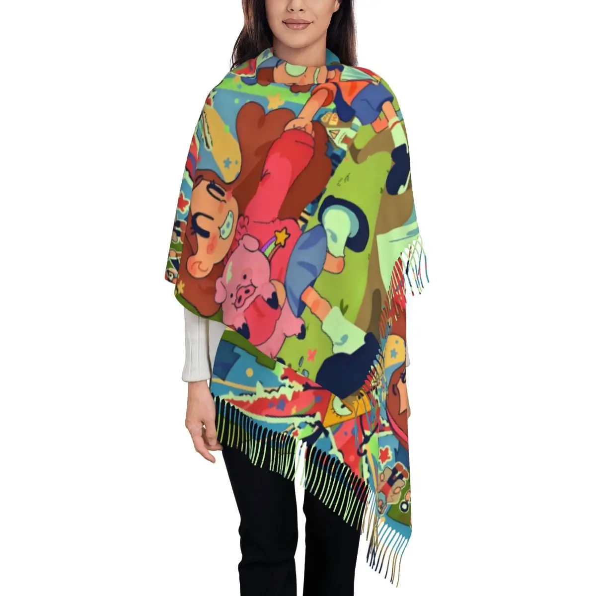 

Custom Printed Me When The Gravity Is Falls Scarf Women Men Winter Warm Scarves Cartoon Anime Comedy TV Series Shawls Wraps