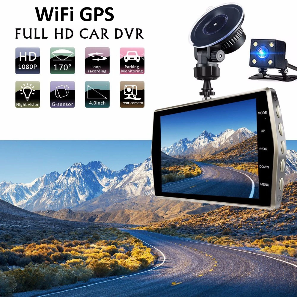 Car DVR WiFi Full HD 1080P Dash Cam Rear View Car Camera Drive Video Recorder Night Vision Dashcam Black Box GPS Car Accessories