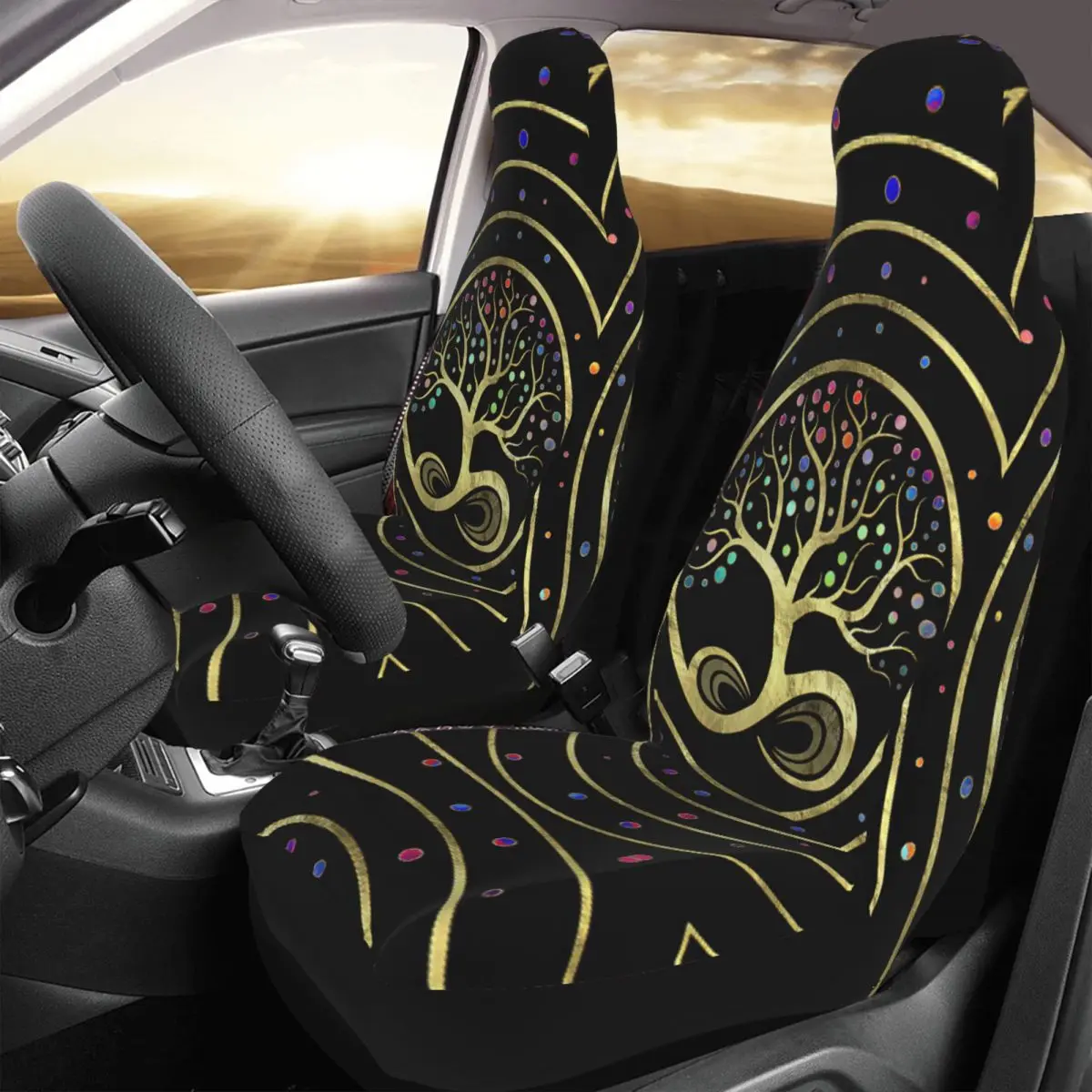 

Tree Of Life - Infinity Spiral Car Seat Cover Custom Printing Universal Front Protector Accessories Cushion Set