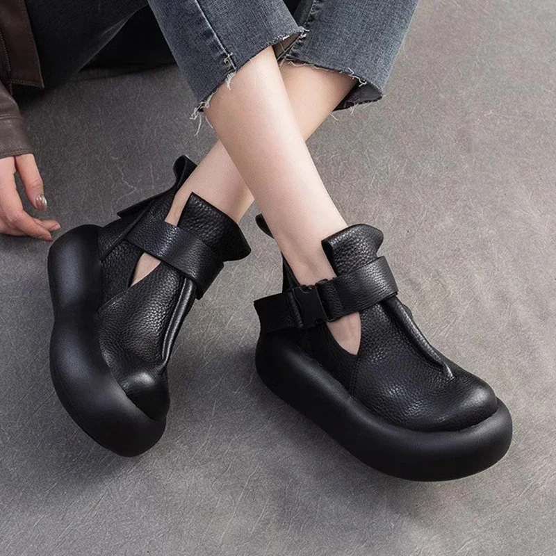 Ankle Boots Women Platform Pu Leather Sneakers Flats Casual Winter New 2024 Trend Oxford Shoes Woman Chelsea Boots Sport Zapatos