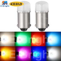 2PCS 44 47 55 Led Bulb BA9S 6V 6.3V 12V AC DC T11 T4W Flashlight Pinball Machine Game Car Light Warm White Amber Pink Amber Blue