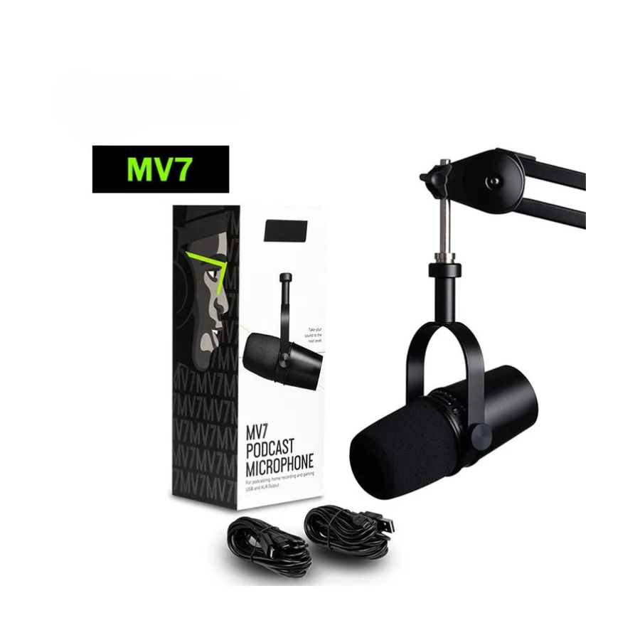 MV7 Professional Dynamic Radio Recording Singing Vocal Microphone Wired Usb Condenser Recording Wired Gaming Microphone