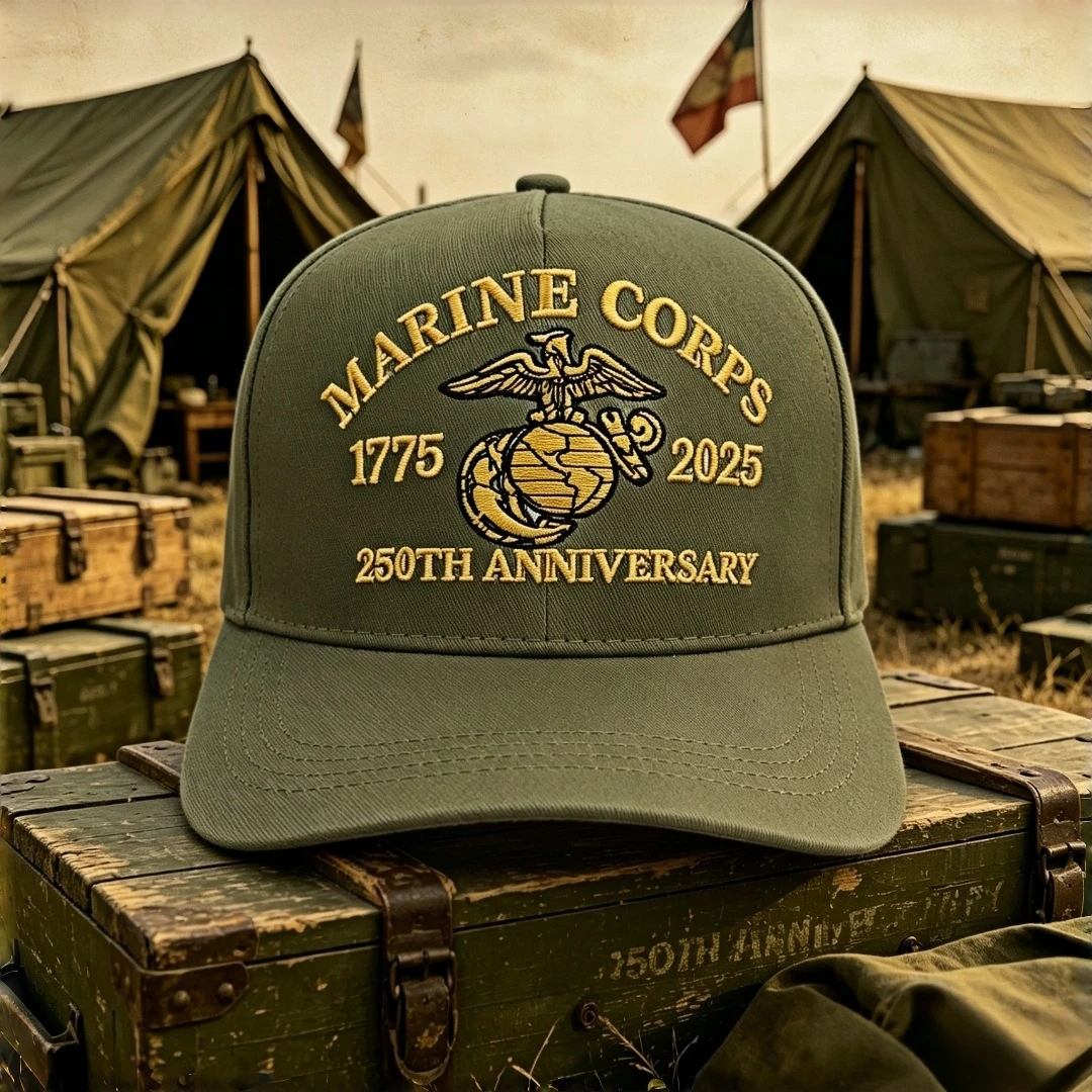 US Marine Corps 250th Anniversary 1775-2025 Embroidered Baseball Cap American Flag Adjustable Tactical Hat