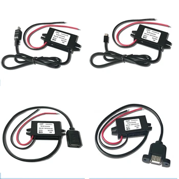 DC-DC 12V à 5V 3A 15W Convertisseur de puissance de voiture Micro Mini USB Tension abati eur Adaptateur de sortie d'alimentation avec protection des barrage