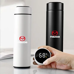 LED Temperature Display 500ML Outdoor Portable 304 Stainless Steel Vacuum Flask Thermal Thermos Bottle For Mazda MS MX3 MX5 CX30