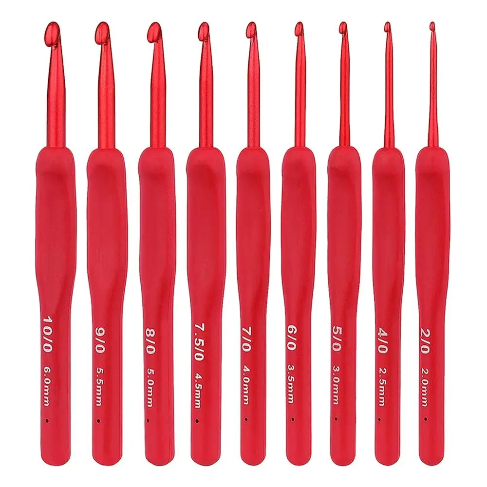 Silicone Crochet Hooks  Needle Handle Frosted Aluminum Handmade DIY Hook Head Crochet Sweater Weaving Knitting Sewing Tool