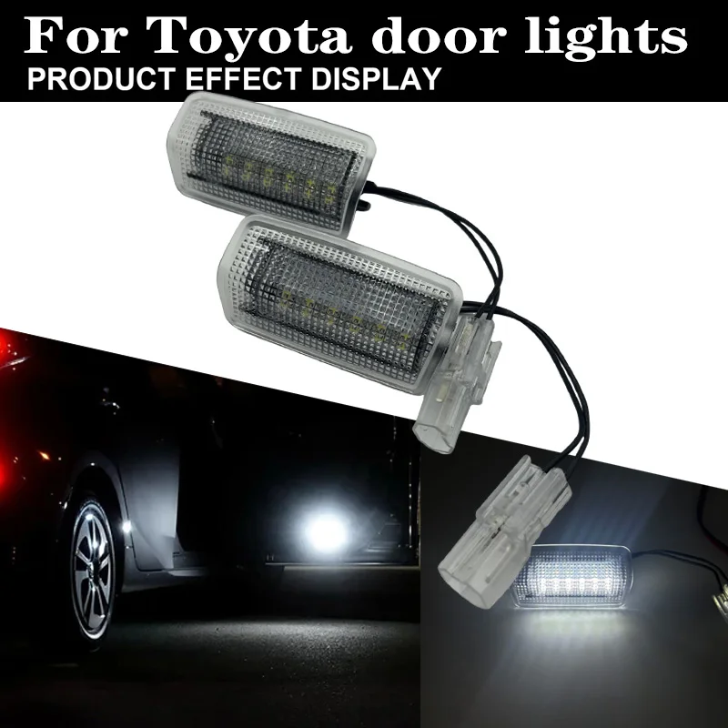2X Super Bright 6000K White Car LED Door Courtesy Light for TOYOTA Wish Prius Camry alphard Isis estima For Lexus IS250 RX350