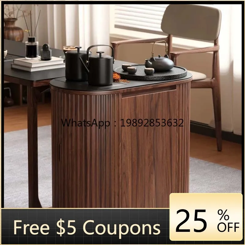 LYY Tea Banquet Tea Cart Movable Cart Small Side Table Sideboard Room Club Water Boiler Cabinet Living Room Balcony