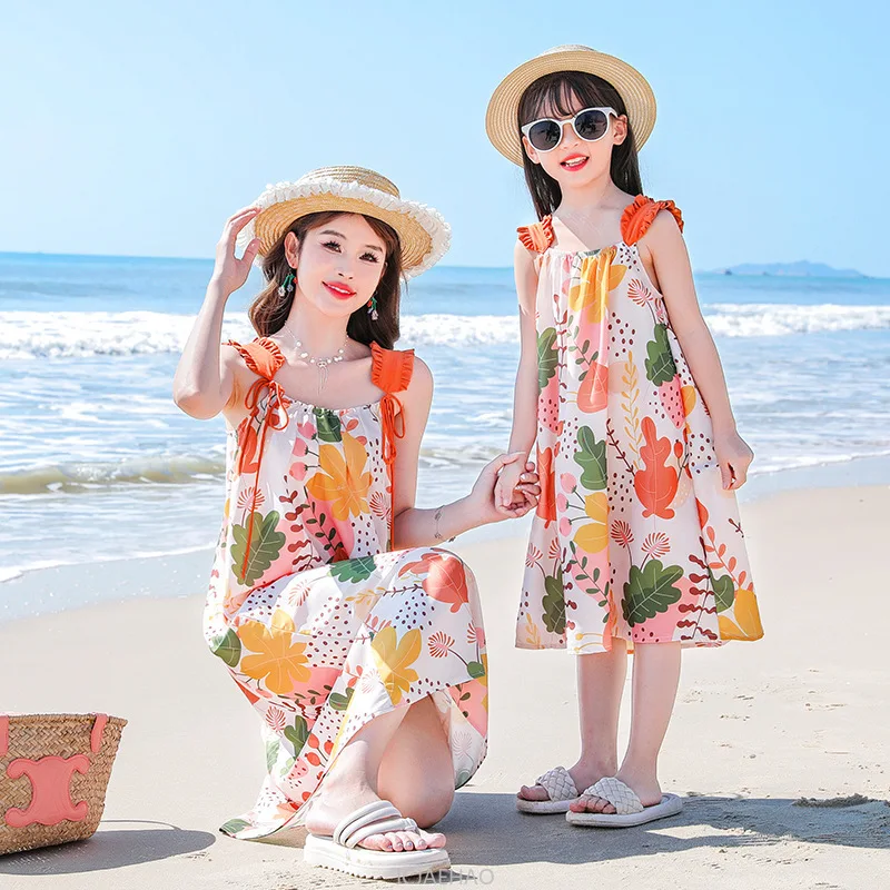 teen-girl-clothes-family-resorts-look-matching-holiday-dad-son-sets-vacation-beach-outfits-parent-child-mom-daughter-dresses