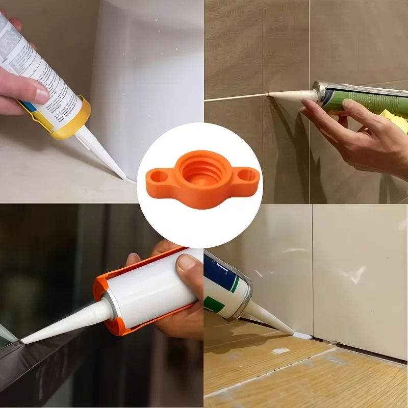3/6PCS Orange Glass Glue Caps - Durable Plastic Sealing Caps for Standard Glue Bottles, Portable Decoration Tools