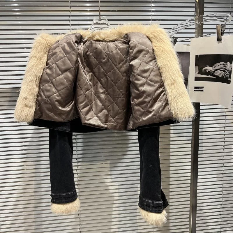 العصرية الشتاء الشارع بارد حار صديقة للبيئة الفراء طوق الداخلية القطن الدافئة الدنيم ort Jaet المرأة الأعلى Faion تخفيف Sle
