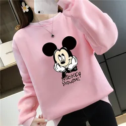 Disney Anime Mickey Mouse Children Sweatshirt 2023 Winter Autumn Long Sleeve Casual Warm Kids Pullover Boys and Girls Sweatshirt