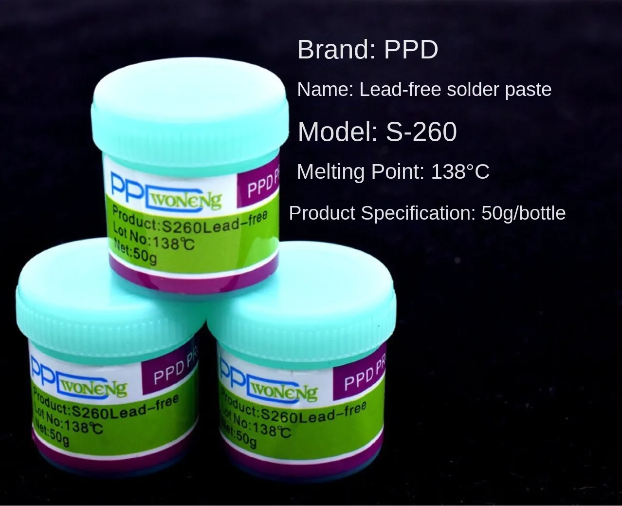 PPD Solder paste repairing mobile phone motherboards, chip soldering low solder paste temperature 183-138-217 Solder paste