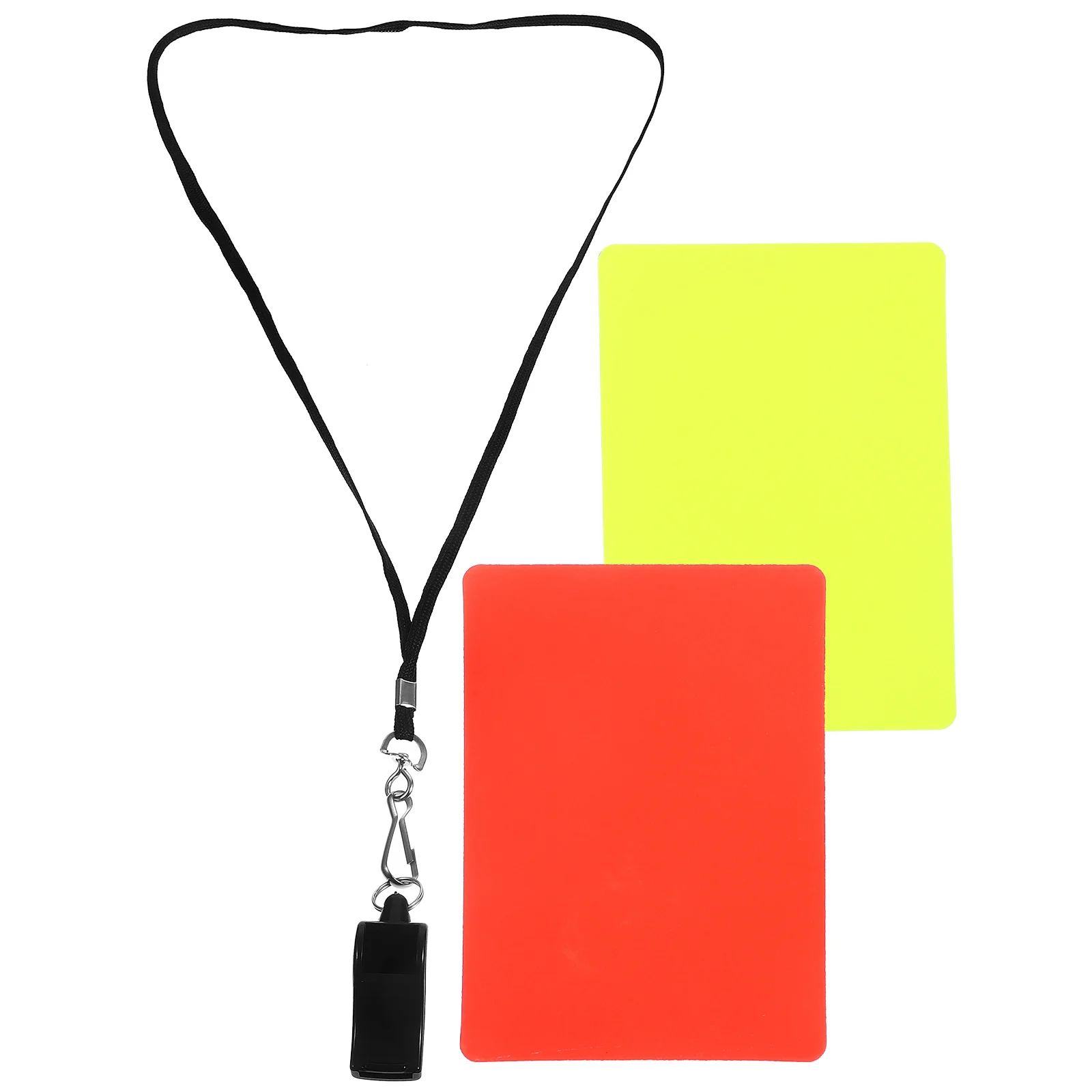 

Football Match Referee Red and Yellow Card Whistle Set Soccer Kit Uniform Sports Judge Cards Plastic Standard Professional