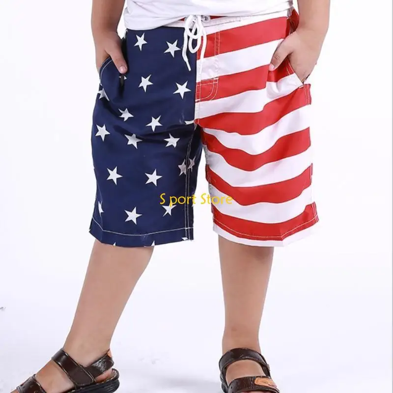 

U2JB Детские плавки для мальчиков на шнурке, пляжные шорты в полоску со звездами для малышей, шорты для плавания