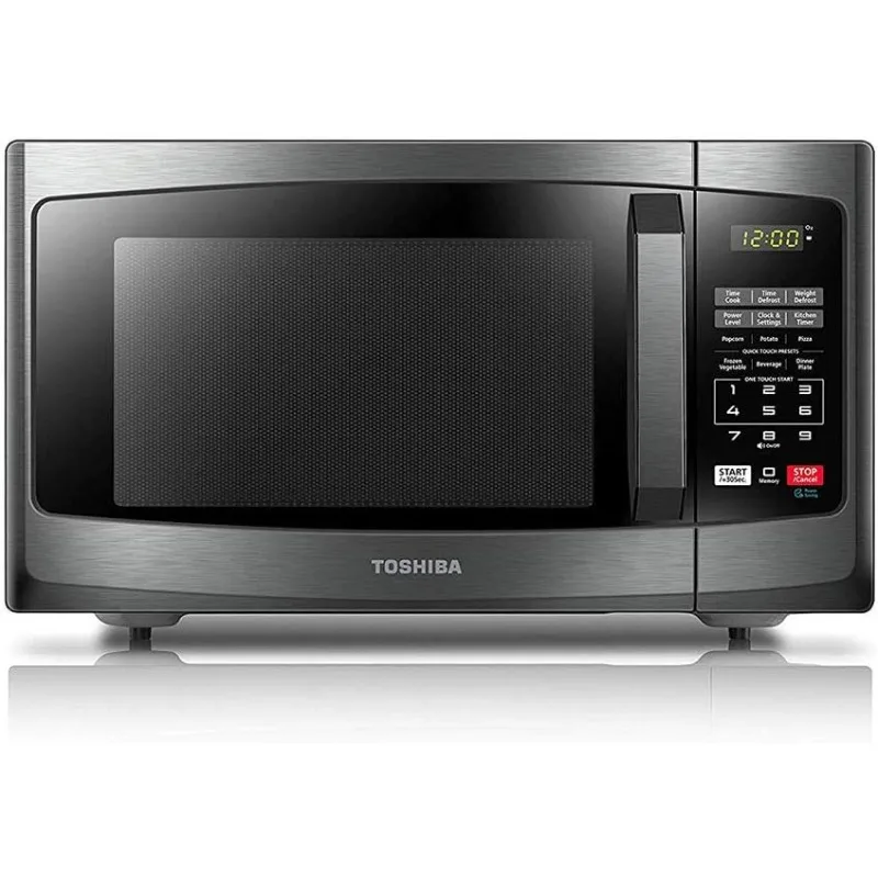 

Countertop Microwave Oven, 0.9 Cu Ft With 10.6 Inch Removable Turntable, 900W, 6 Auto Menus, Black Stainless Steel