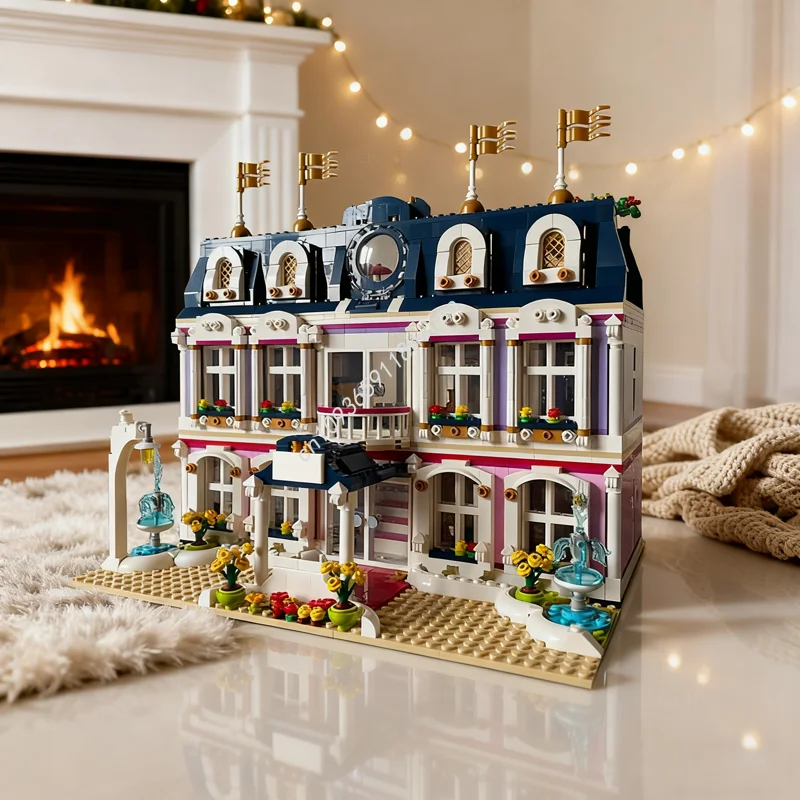 2064 stücke MOC Die Grand Hotel Modulare Alternative Freund Modell Gebäude Spielzeug Blöcke Montieren DIY Kreative Idee Weihnachten Geschenk Kinder