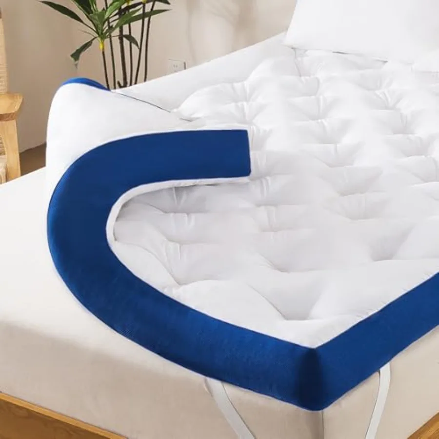 

5 Inch Memory Foam Mattress Topper for Back Pain Relief: Breathable Foam, Soft Fluffy Stuffing, Thick Supportive Pillow Top Des