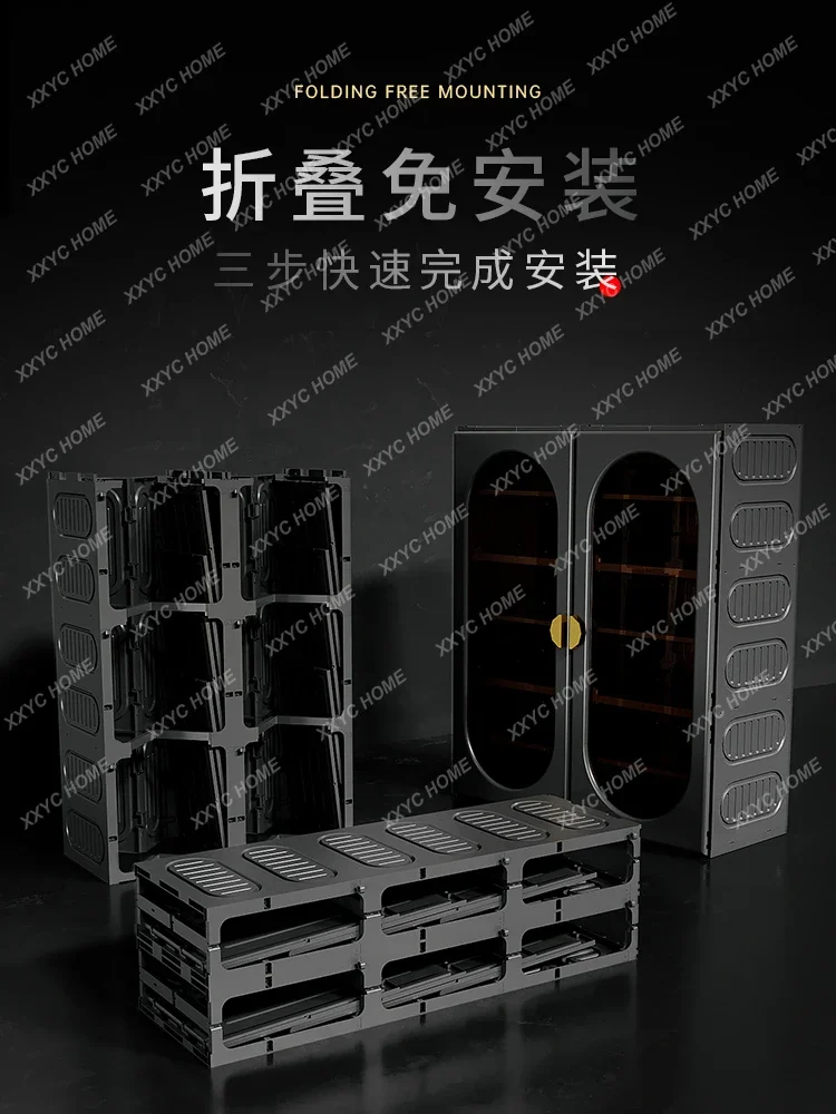 Installation-free shoe cabinet new 2024 explosion household door indoor multi-layer plastic shoe storage artifact balcony shoe