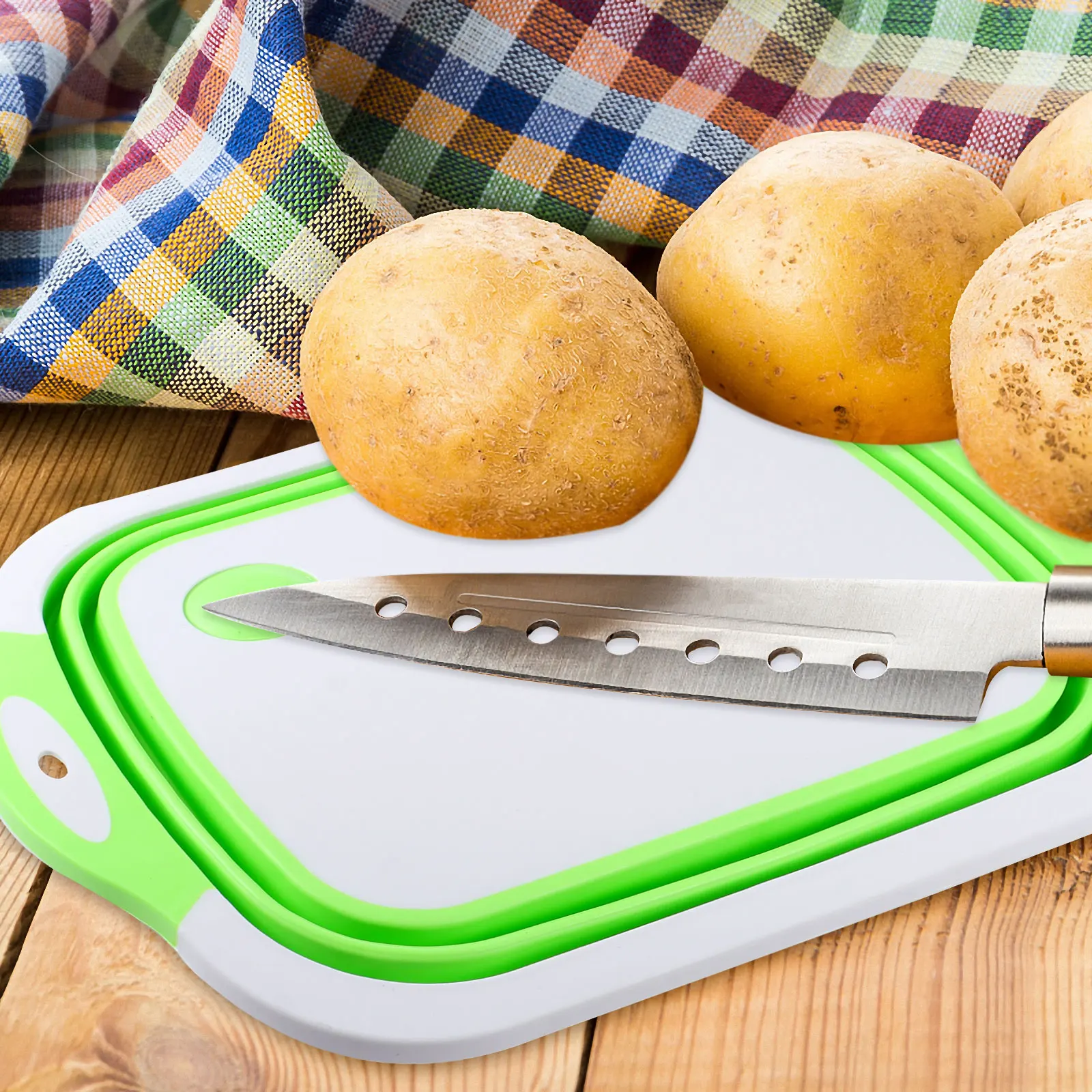 

Складная разделочная доска, многофункциональная кухонная корзина для слива, разделочная доска для овощей, мяса, силиконовый пластик, экономия места
