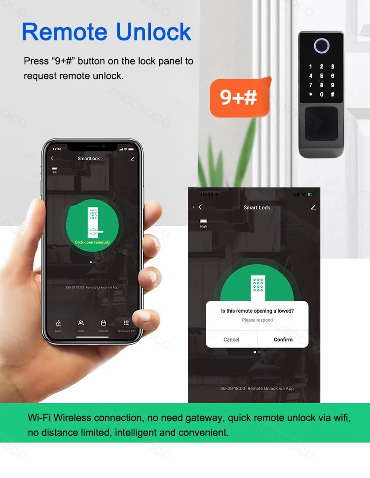 Smart fingerprint gate lock product image 18