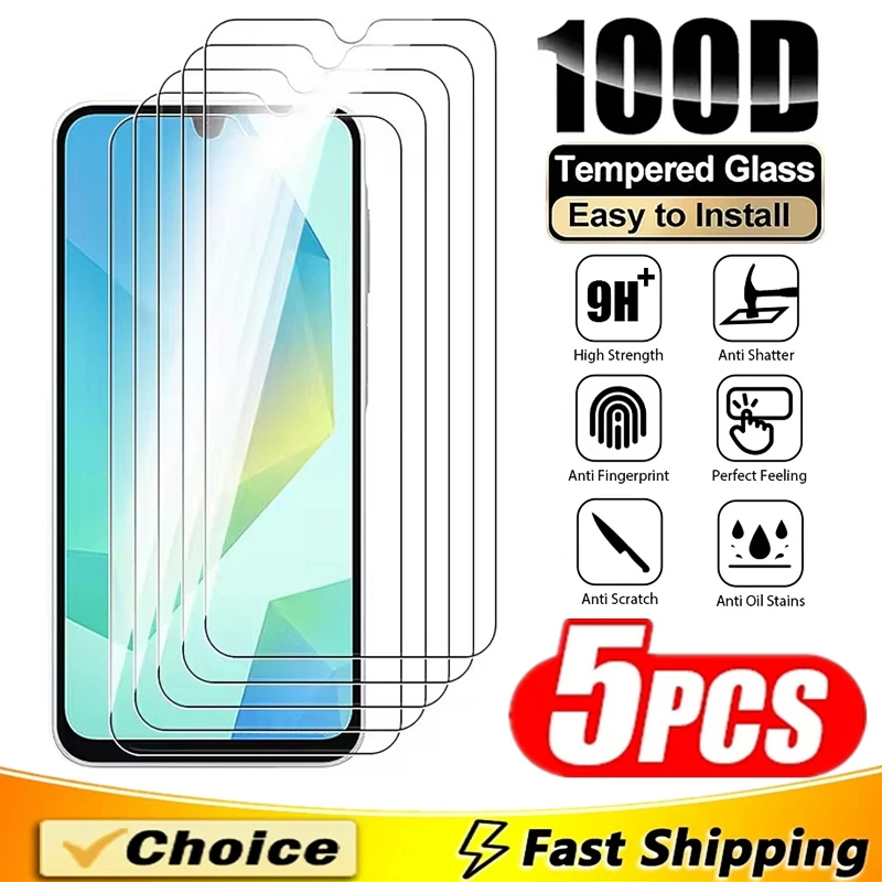 

5Pcs Tempered Glass For Samsung A16 A56 A55 A54 A53 A52 A52S A51 A71 A36 A35 A34 A33 A32 A13 M31 M51 S10E S20FE Screen Protector