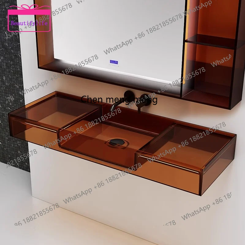 

YL Transparent resin wall-mounted wash basin Wall-mounted face basin, small apartment