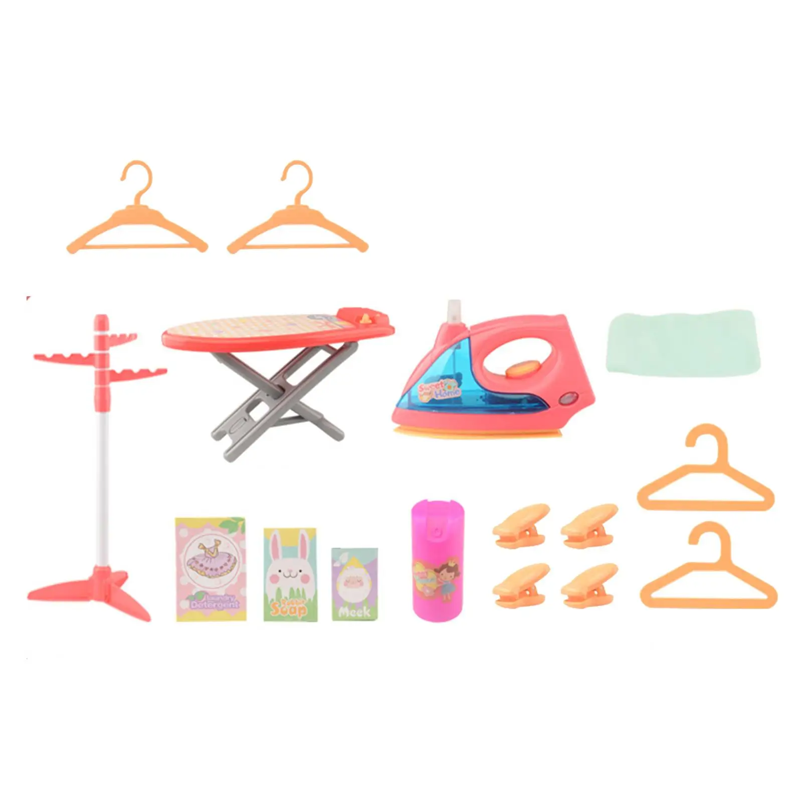 Pretend Laundry Set Laundry Toys with Ironing Board for Children Girls Boys