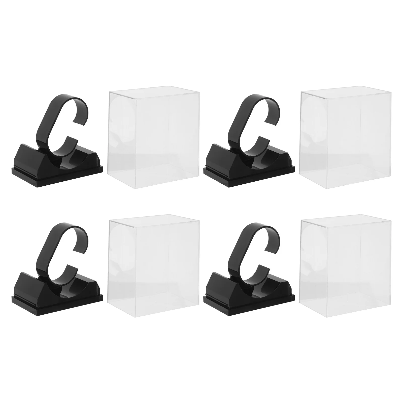 

4pcs Transparent Box Plastic Clear Single Storage Box For Men Women, Watch Display Case Organizer, Jewelry Holder, Dustproof