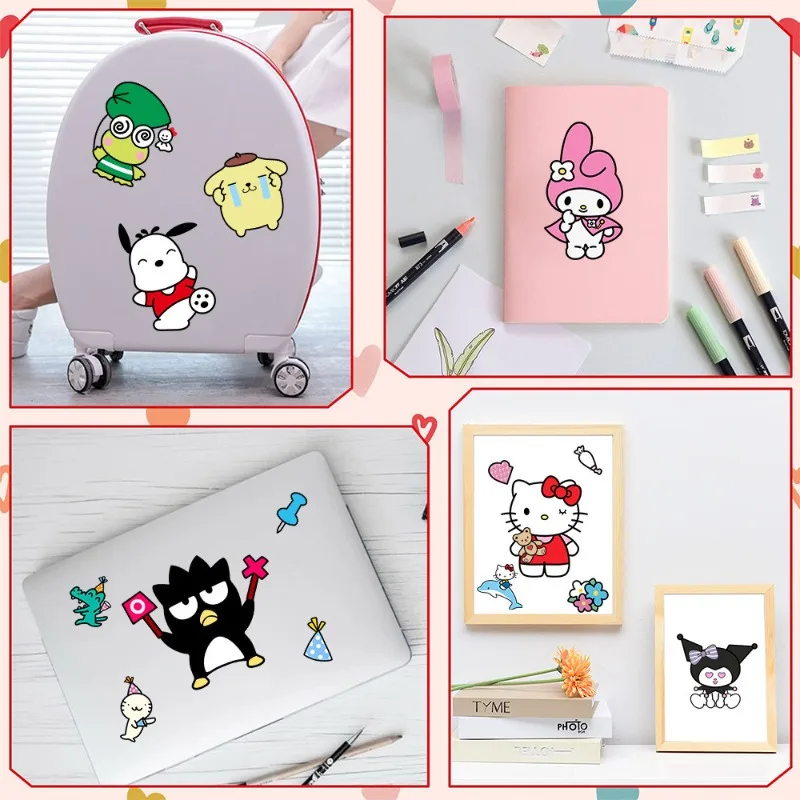 8/16 قطعة ملصقات ألغاز مطابقة للوجه للأطفال سانريو هالو كيتي كورومي ميلودي لعبة تجميع ذاتية الصنع للأطفال لعبة تعليمية ga