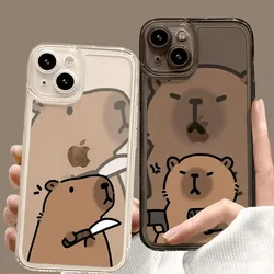 Cute Animal  Capybara Phone Case for IPhone 11 12 13 14 15 16 Pro Max 12 13 Mini X XS MAX SE 7 8 14 Plus Fundas Clear Soft Cover