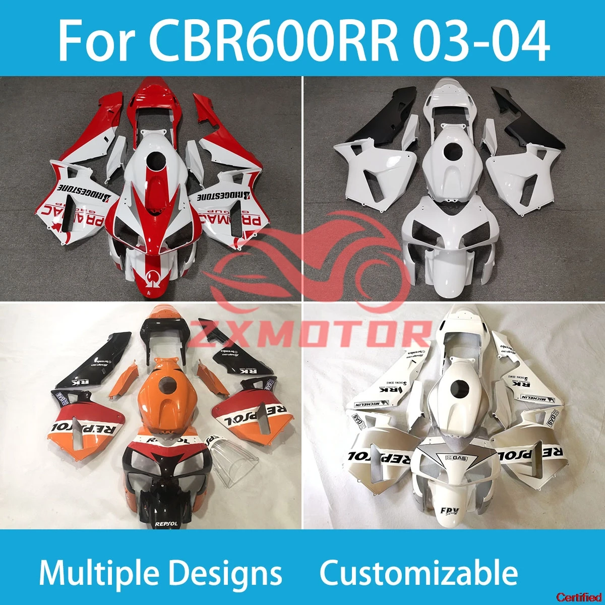 Complete For Honda CBR600RR 2003 2004 Fairings CBR600RR 03 04 Motorcycle Accessories 100% Fairing Kit Cover Set