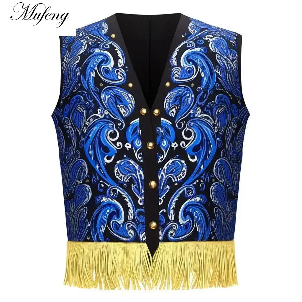 

Хэллоуин Аладдинс Лампа Принц Косплей Костюм Открытый Жилет Жилет с Бахромой Топы для Карнавала Косплей Арабский Винтаж Короли Вечеринка