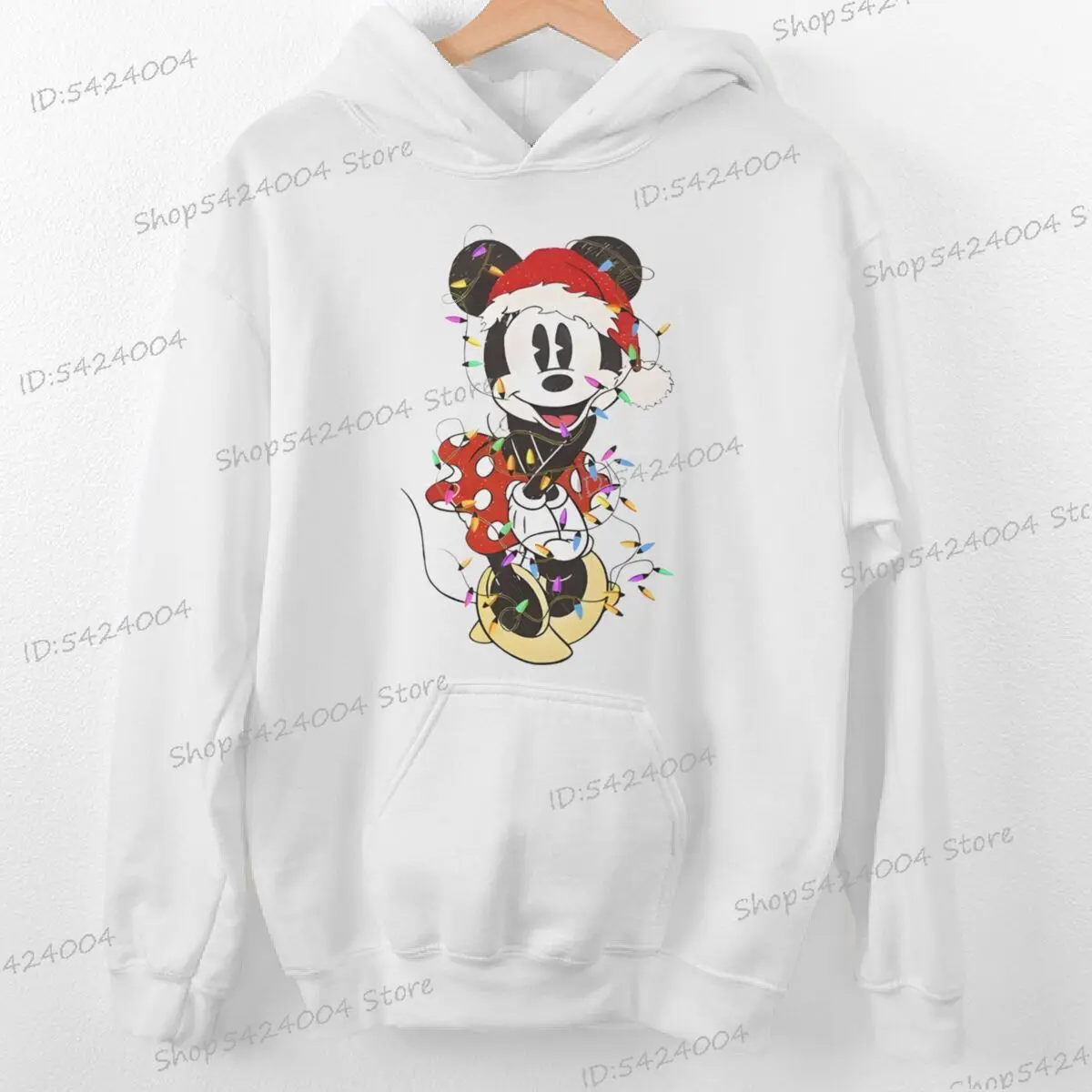 Vintage Mickey Minnie Christmas Hoodies Cartoon Long Sleeve Women Men Hoody Autumnn Winter Couple Matching Hooded Gifts