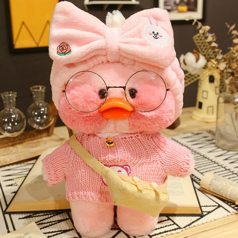 30cm Little Yellow Duck Korean Netred Wearing Hyaluronic Acid Doll Ducks Lalafanfan Plush Soft Toys Girls Birthday Xmas Gift