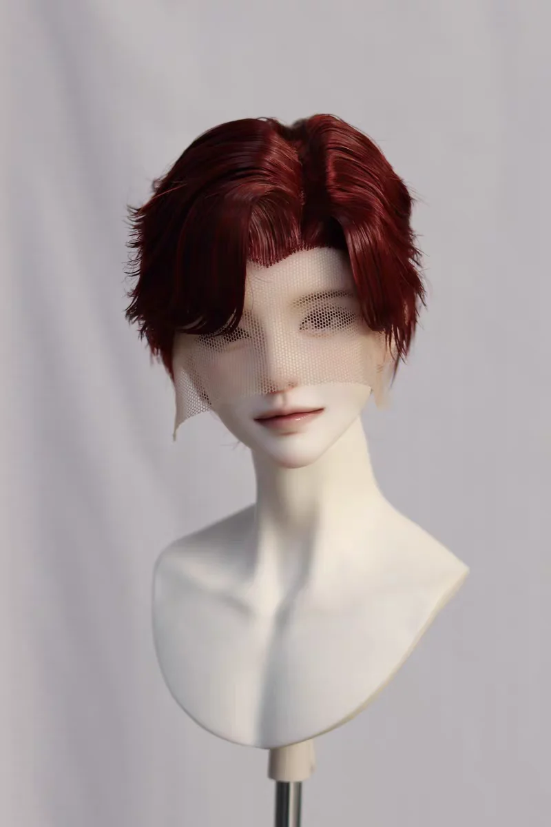 BJD pop pruik pruik 3 punten klein 3 punten hoge temperatuur zijde handhaak enkele puntige heren korte styling haar XC