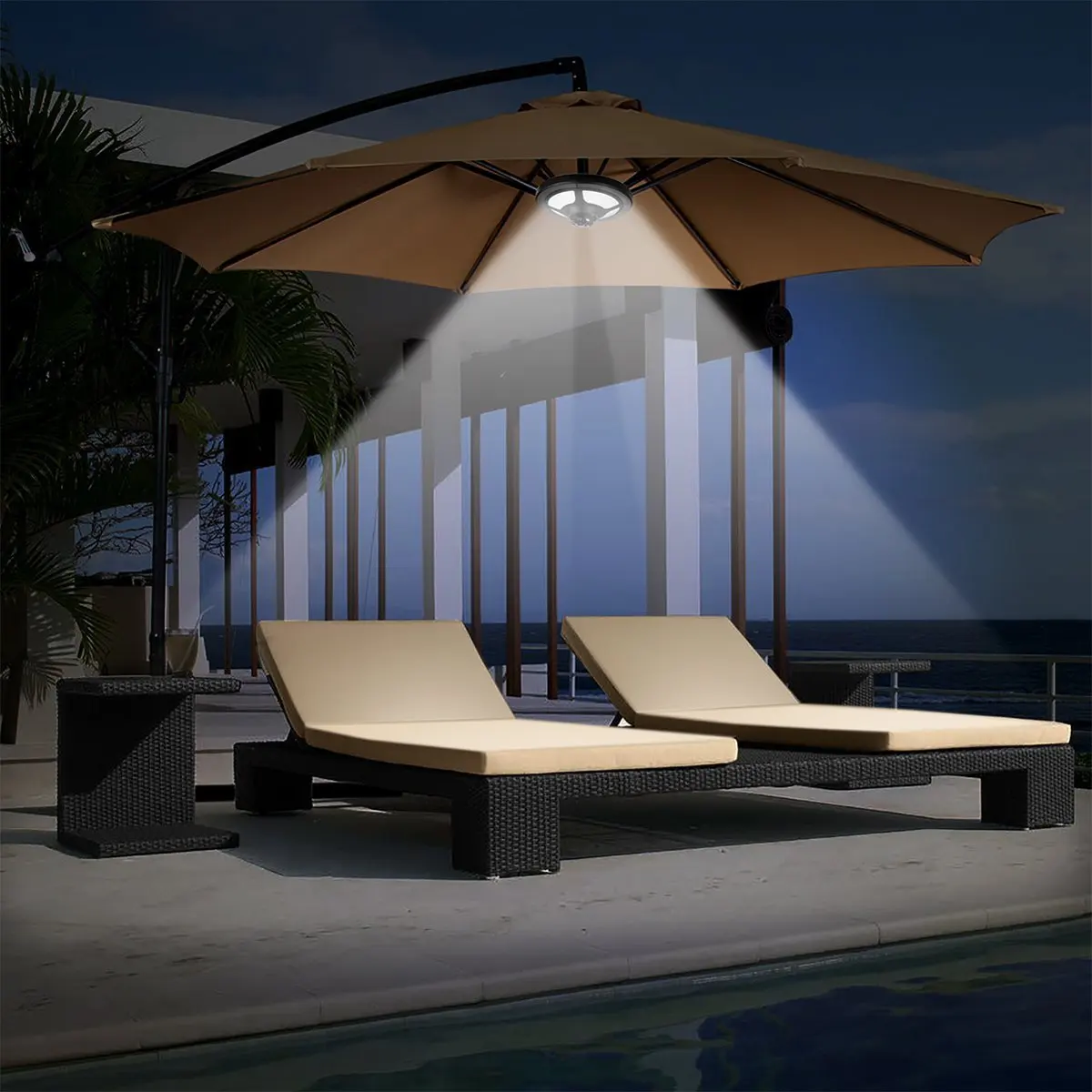 Parasol with LED light & square parasol & garden umbrella & beach patio & cantilever umbrella