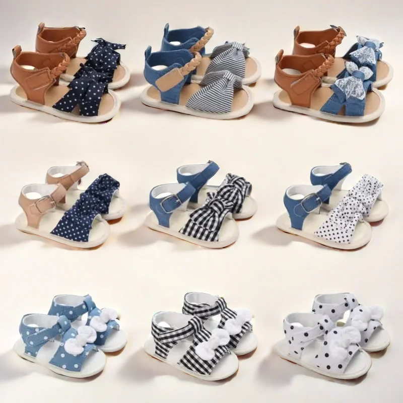 Baby Girl Summer Sandals 0-1 Year Cute Bow First Walker Soft Comfortable Newborn
