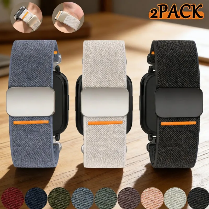 1-2 Stück 22mm Magnetarmband für Redmi Watch 5 Active, Nylon-Schlaufe mit Metallschnalle für Redmi Watch 5 Lite Correa Armband
